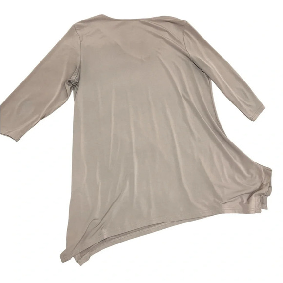 Alisha.d Tan shark hem flowy blouse - Picture 5 of 6